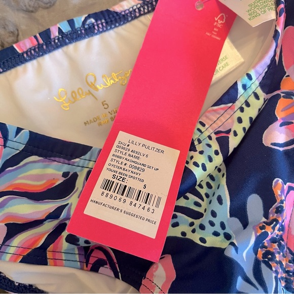 Lilly Pulitzer | Bobby Rashguard Set Up - Oyster Bay Navy (5) - Picture 7 of 11